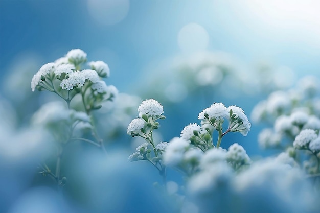 fond bleu clair avec de belles fleurs