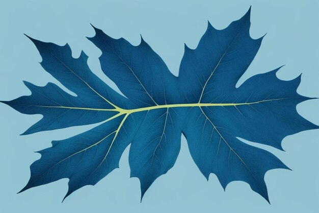 fond bleu à feuilles vide vectoriel