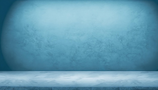 fond bleu de glace mur de studio de ciment et fond de salle d'exposition pour la présentation du produit