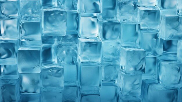 Un fond bleu avec des glaçons et les mots glace dessus