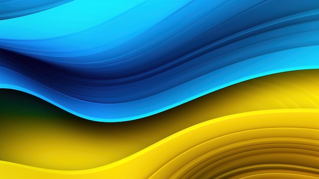 Un fond bleu et jaune avec un dessin ondulé.