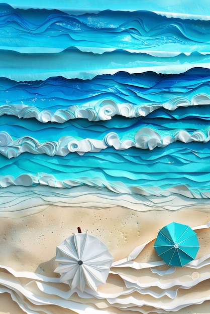Le fond bleu de la mer crée une représentation artistique époustouflante