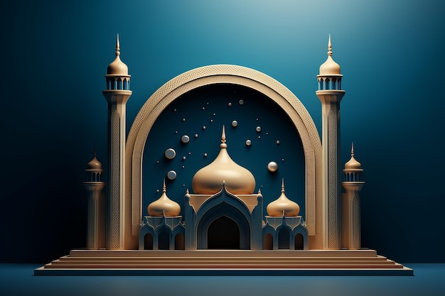 fond bleu mosquée 3d