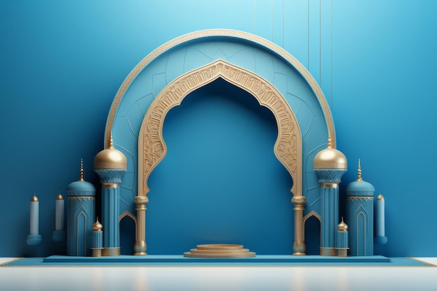 fond bleu mosquée 3d