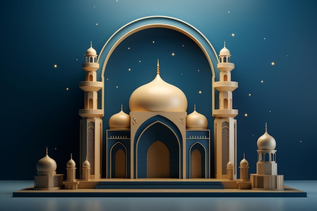 fond bleu mosquée 3d