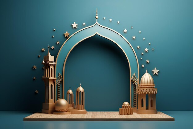 fond bleu mosquée 3d