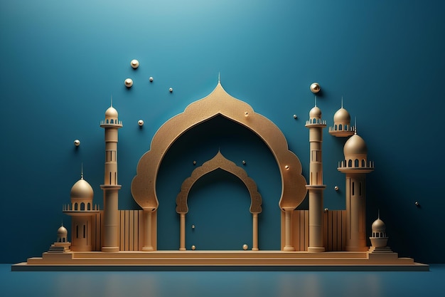 fond bleu mosquée 3d