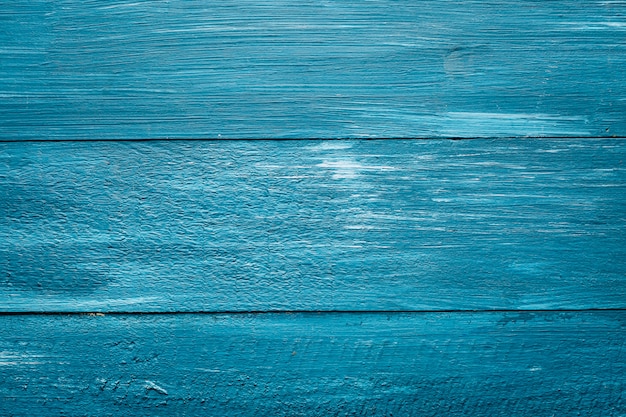 fond bleu de planches peintes