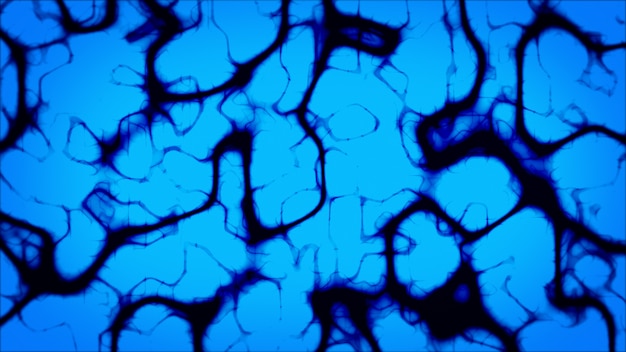 Le fond bleu présente des motifs de particules de plasma noir.
