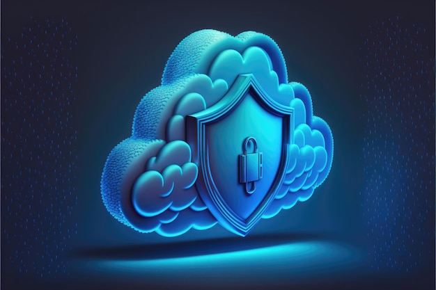 Fond bleu de sécurité cloud Cyber technologie pour la finance ou les affaires