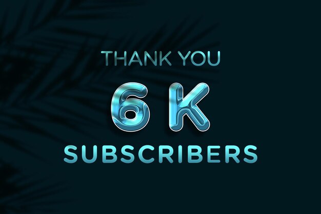 Un fond bleu avec le texte merci 6k abonnés.