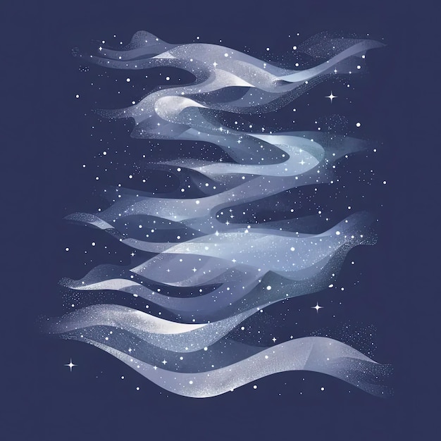 Photo un fond bleu avec des vagues blanches et des étoiles