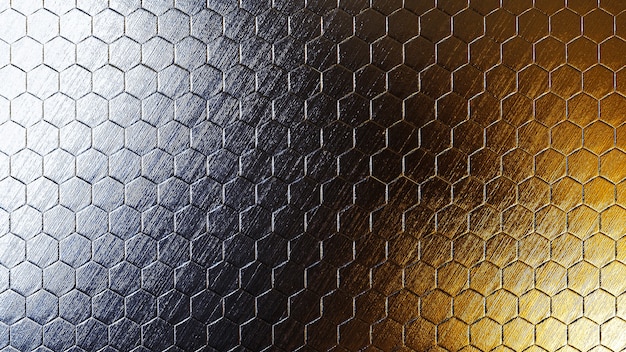 Fond de bloc métallique hexagonal