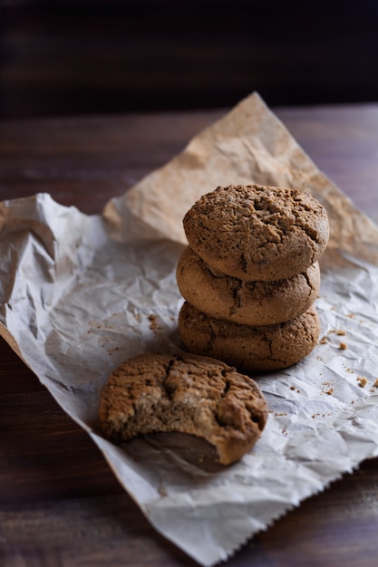 Fond en bois de biscuits faits maison