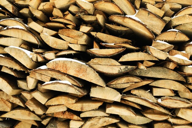 Fond de bois de chauffage bois de chauffage naturel plié en plein air pour une utilisation en hiver