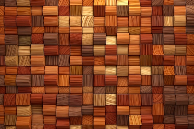 Un fond en bois marron avec des carrés et des carrés.