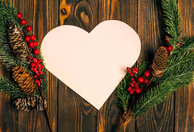 Fond en bois de Noël avec un endroit pour copier.