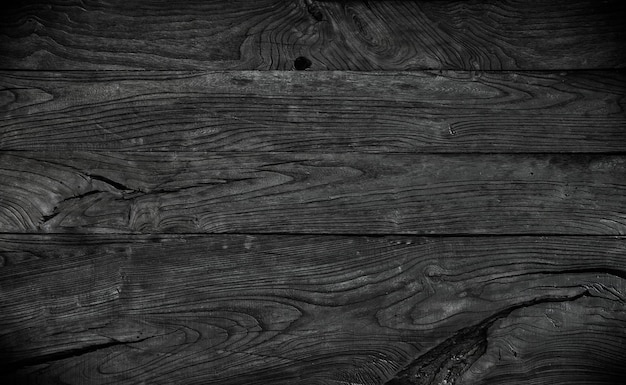 Fond de bois noir planches carbonisées peintes en noir