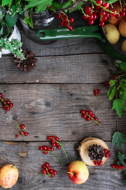 Fond en bois de pommes cassis