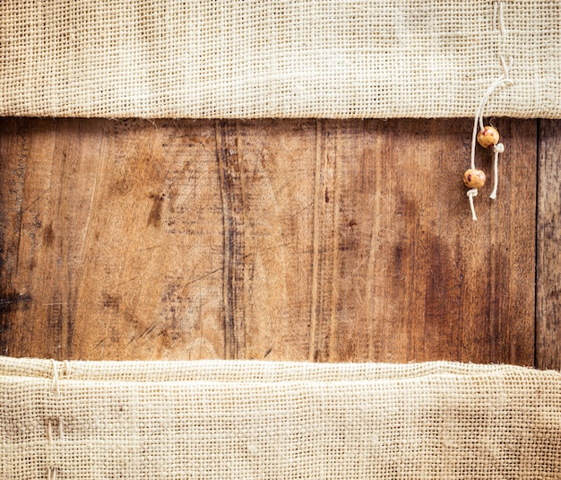 Fond en bois avec un sac d&#39;un sac