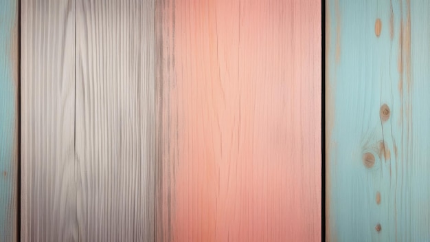 Photo fond en bois ou texture avec des planches de couleur pastel