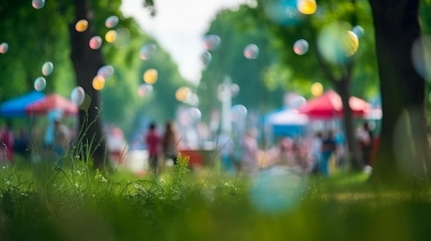 Fond de bokeh de fête d'été Illustration AI GenerativexA