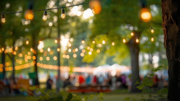 Photo fond de bokeh de fête d'été illustration ai generativexa