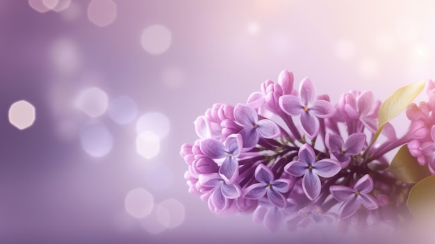 Fond bokeh fleur lilas Illustration AI générative