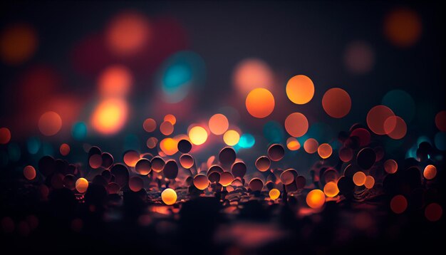 Fond bokeh sombre avec lumière AI générative