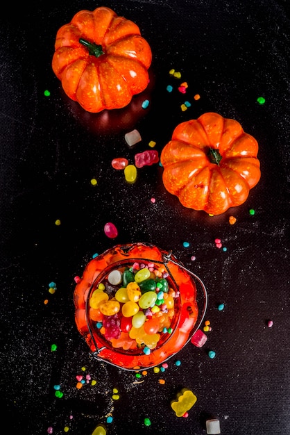 Fond de bonbons d'Halloween