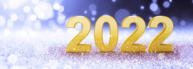 Fond de bonne année. Début jusqu'en 2022. Illustration 3D