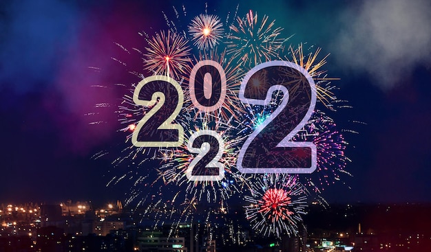 Fond de bonne année. Début jusqu'en 2022. Illustration 3D