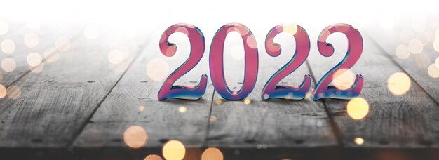 Photo fond de bonne année. début jusqu'en 2022. illustration 3d