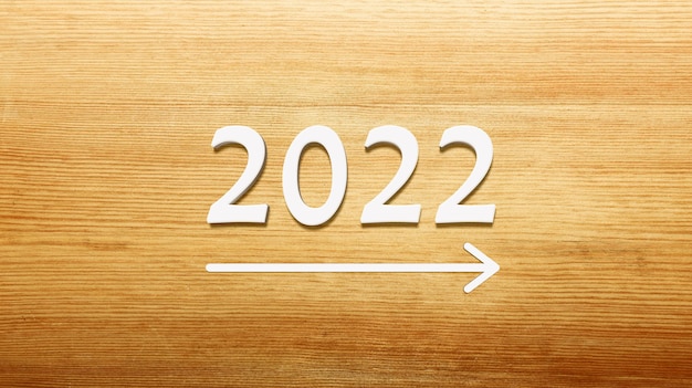 Fond de bonne année. Début jusqu'en 2022. Illustration 3D