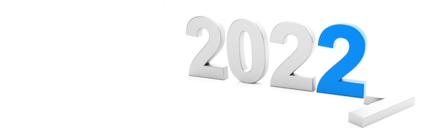 Fond de bonne année. Début jusqu'en 2022. Illustration 3D