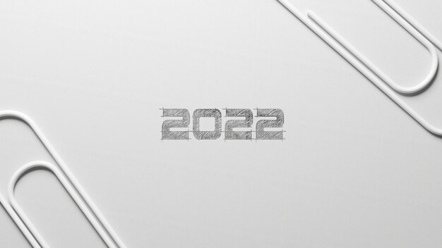 Fond de bonne année. Début jusqu'en 2022. Illustration 3D