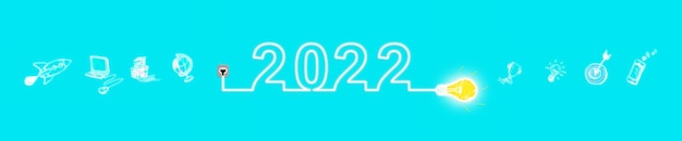 Fond de bonne année. Début jusqu'en 2022. Illustration 3D