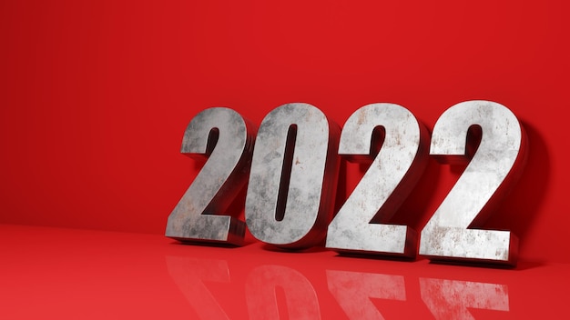 Fond de bonne année. Début jusqu'en 2022. Illustration 3D