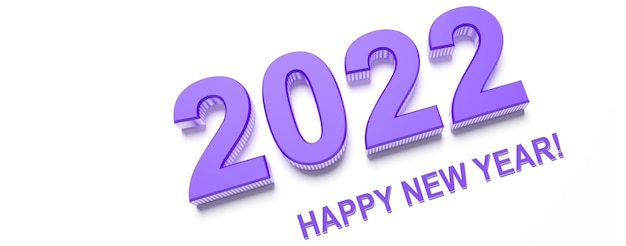 Fond de bonne année. Début jusqu'en 2022. Illustration 3D