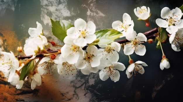 Fond de bordure florale de printemps généré par l'IA