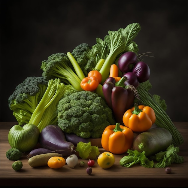 fond avec une bordure de légumes