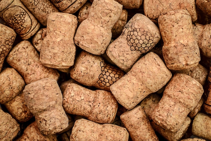Photo fond de bouchons en bois