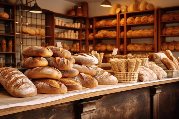 fond de boulangerie de pain traditionnel