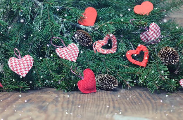 Fond de boule d'arbre de branche de Noël