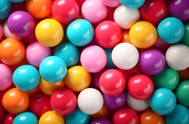 Fond de boule de bonbons colorés