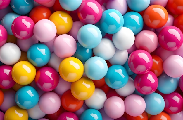 Fond de boule de bonbons colorés