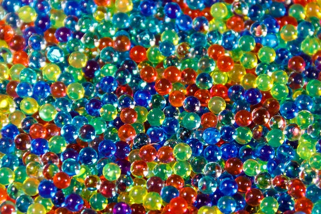 Fond de boules d'hydrogel multicolores