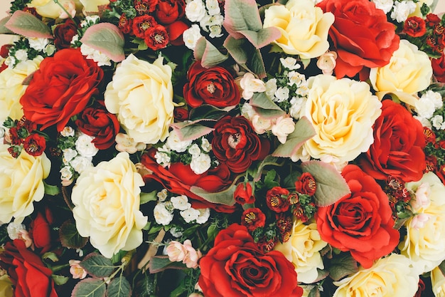 Fond de bouquets de fleurs roses