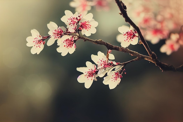 Fond de branche de fleur de printemps