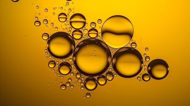 Fond de bulles d'huile de cuisson Concept de graisses saturées